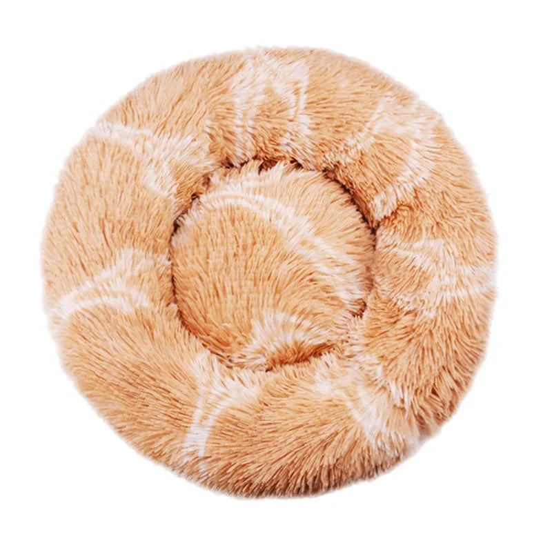 Round Plush Pet Bed – Super Soft for Dogs & Cats