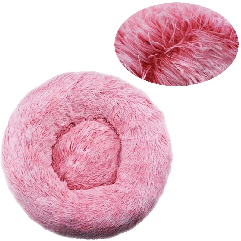 Round Plush Pet Bed – Super Soft for Dogs & Cats