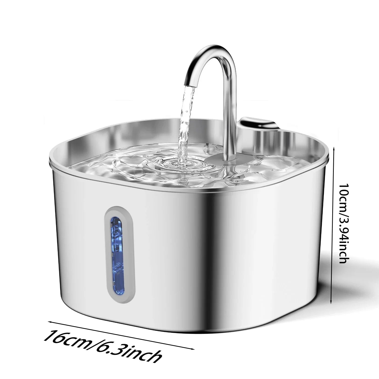 ZYFeeder 2.2L Stainless Steel Pet Water Fountain