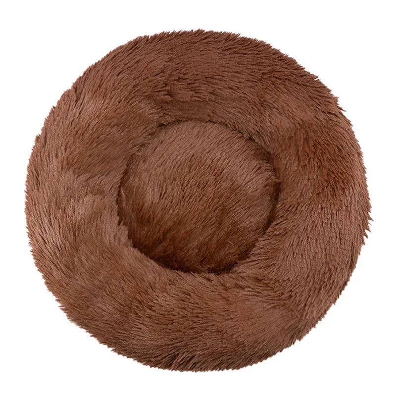 Round Plush Pet Bed – Super Soft for Dogs & Cats