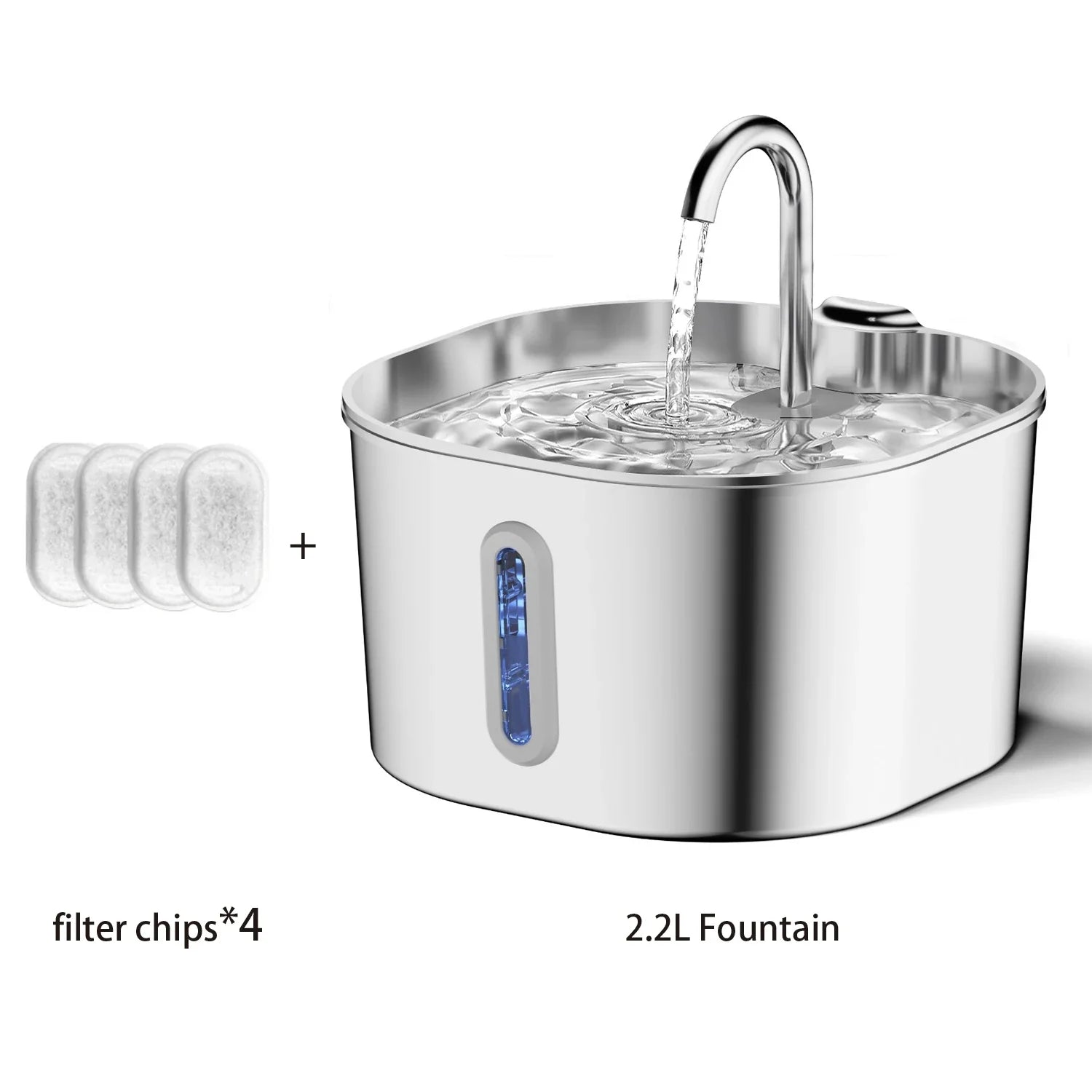 ZYFeeder 2.2L Stainless Steel Pet Water Fountain