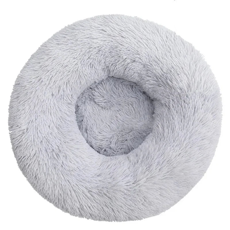 Round Plush Pet Bed – Super Soft for Dogs & Cats