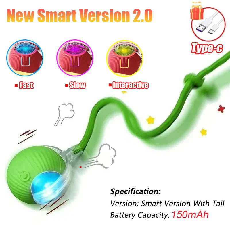 Smart Interactive Rolling Ball Toy for Cats & Dogs