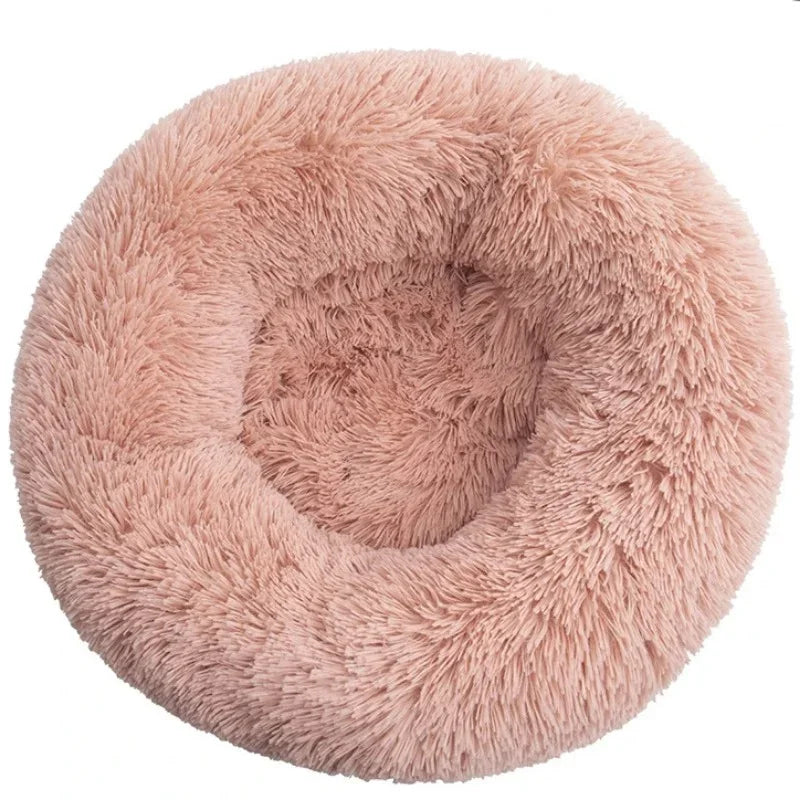 Round Plush Pet Bed – Super Soft for Dogs & Cats