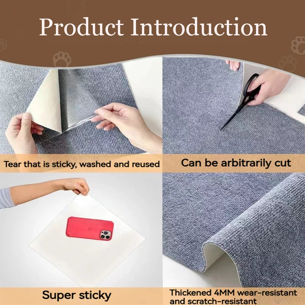 Self-Adhesive Cat Scratching Mat – Trimmable Furniture Protector