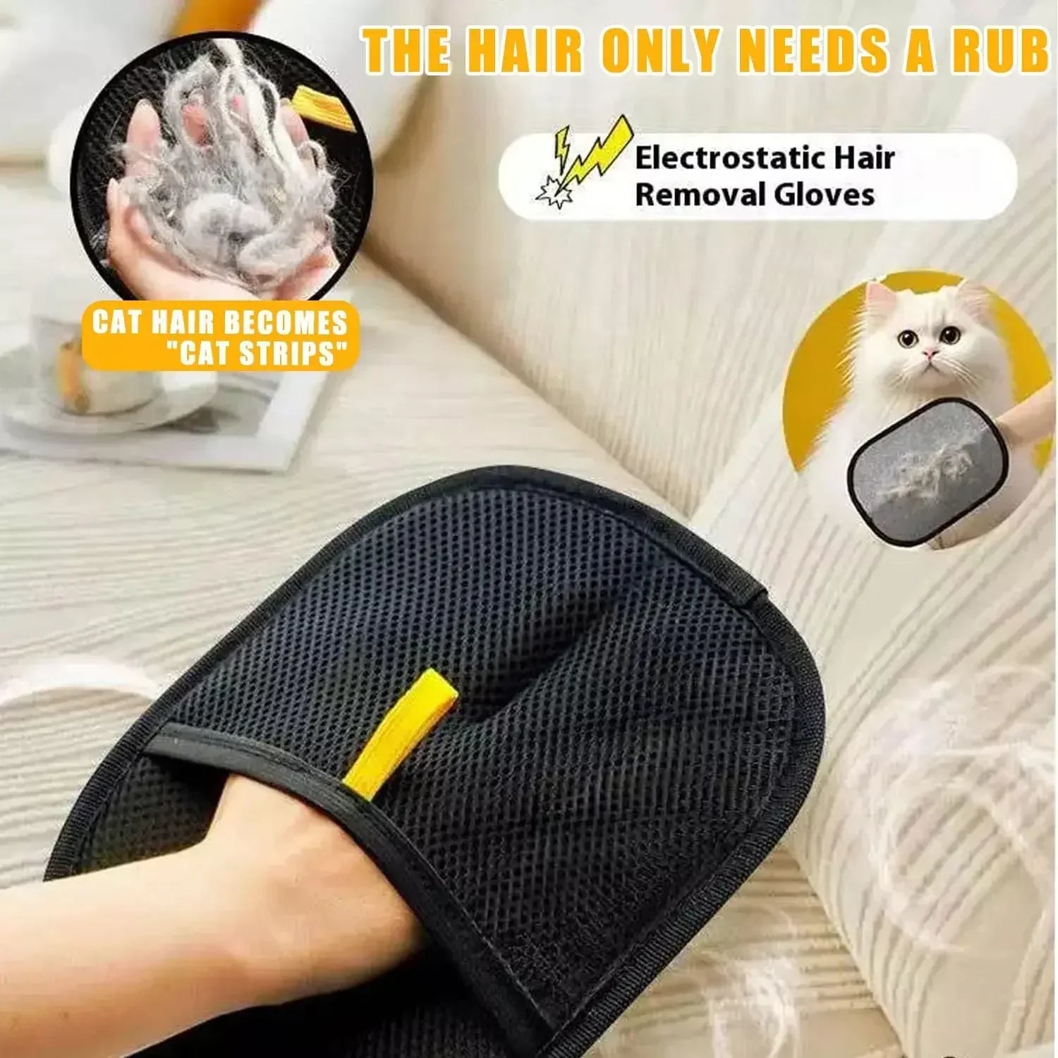 Pet Hair Remover Gloves – Double-Sided Deshedding Brush