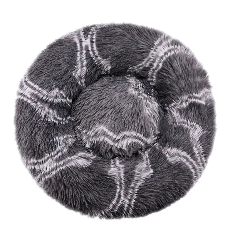 Round Plush Pet Bed – Super Soft for Dogs & Cats