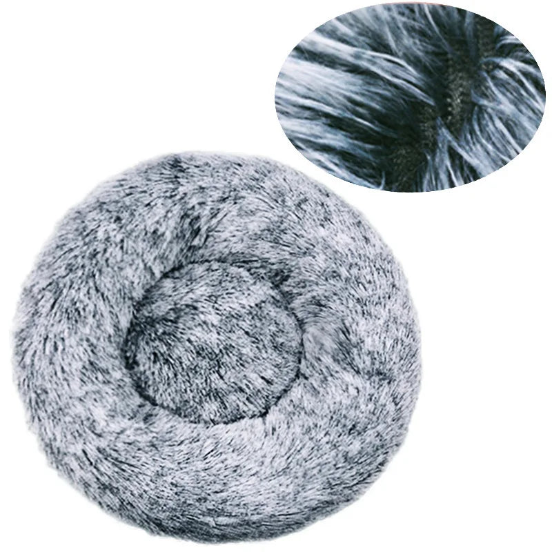 Round Plush Pet Bed – Super Soft for Dogs & Cats