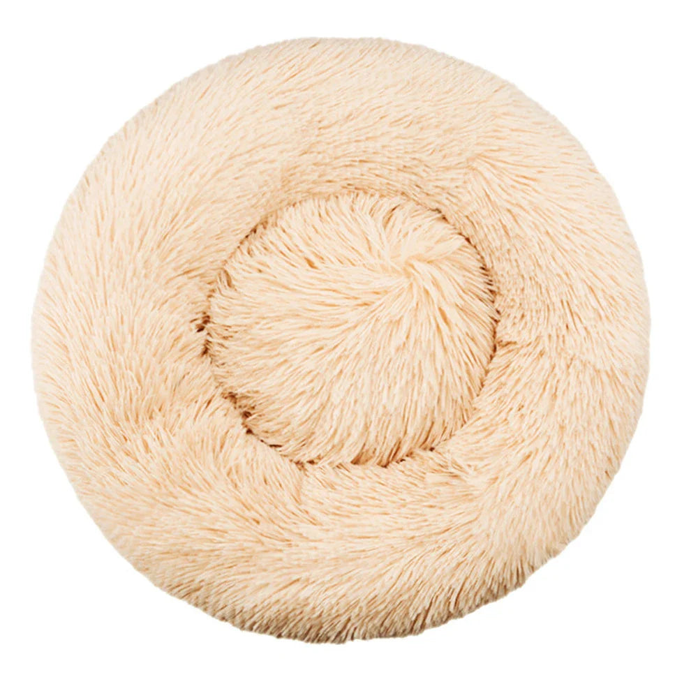 Round Plush Pet Bed – Super Soft for Dogs & Cats