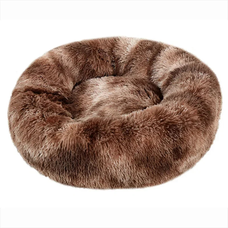 Round Plush Pet Bed – Super Soft for Dogs & Cats