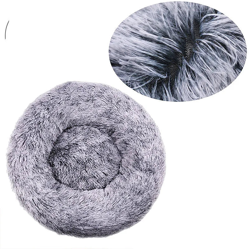 Round Plush Pet Bed – Super Soft for Dogs & Cats