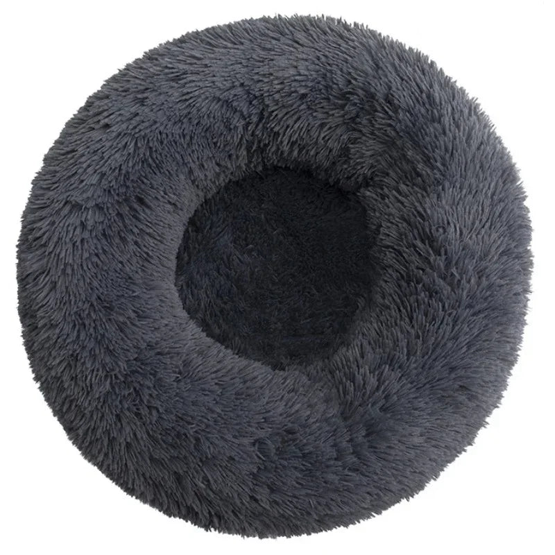 Round Plush Pet Bed – Super Soft for Dogs & Cats